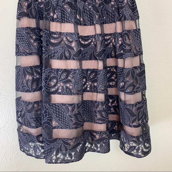 AIDEN MATTOX Black Sheer Lace Fit & Flare Mini Dress Size 8 Party Date Night - Picture 6 of 13